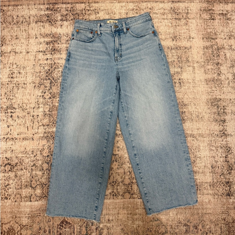Madewell Washed Light Blue Wide-Leg Jeans